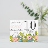 モダンターコイズチャートリュースダマスクウェディング ポストカード (スタンド正面)