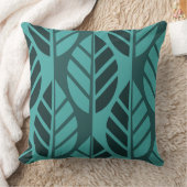 モダンターコイズパターン（の模様が）ある葉 クッション (ブランケット)