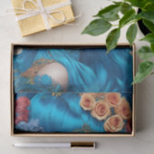 モダンターコイズビクトリアン女性ティッシュペーパー 薄葉紙 (ギフト)