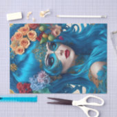 モダンターコイズビクトリアン女性ティッシュペーパー 薄葉紙 (クラフト)