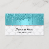 モダンターコイズフェイクグリッタードリップスラグジュアリー#2 名刺 (正面)