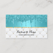 モダンターコイズフェイクグリッタードリップスラグジュリー 名刺 (正面)