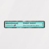 モダンターコイズフォイルグリッター瑪瑙かわいいリップグロス ラベル (デザイン1)