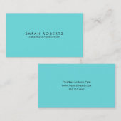 モダンターコイズブルーミニマリスト 名刺 (正面/裏面)
