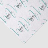 モダンターコイズモノグラパーソナライズされたム名 薄葉紙 (詳細)