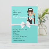 モダンターコイズワイン婚約ブライダルシャワー 招待状 (スタンド正面)