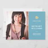 モダンターコイズ写真卒業会 招待状 (正面)