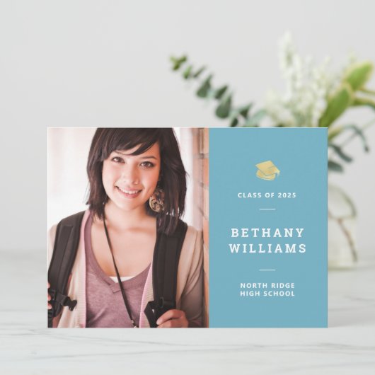 モダンターコイズ写真卒業会 招待状 (スタンド正面)