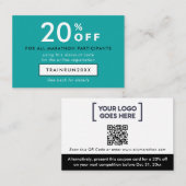 モダンターコイズ割引クーポンロゴQR 割引カード (正面/裏面)