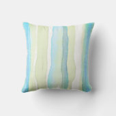 モダンターコイズ及び緑水彩画デザイン クッション (裏面)