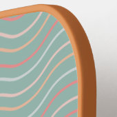 モダンターコイズ幾何学的波パターン ピックルボールラケット (左詳細)