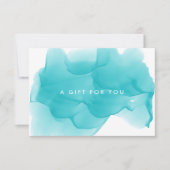 モダンターコイズ水彩色染めギフト証明書 (正面)