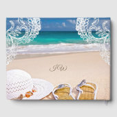 モダンターコイズ熱帯ビーチブライダルシャワー ゲストブック (裏面)