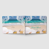 モダンターコイズ熱帯ビーチブライダルシャワー ゲストブック (全面)