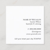 モダンターコイズ白ストライプ髪はっきりした毛 スクエア名刺 (裏面)