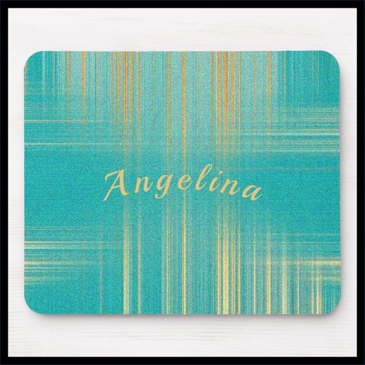 モダンターコイズ金ゴールド マウスパッド