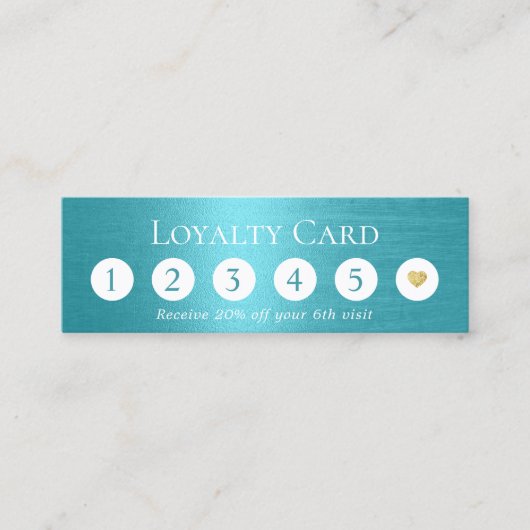 モダンターコイズ金属美しいサロンロイヤリティ ロイヤリティカード (正面)