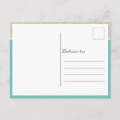 モダンターコイズ3写真コラージュのクリスマス ポストカード (裏面)