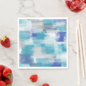 モダンターコイズ&グレーの水彩抽象アート スタンダードランチョンナプキン (インサイチュ)