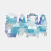 モダンターコイズ&グレーの水彩抽象アート フェイバーボックス (折り畳みなし)