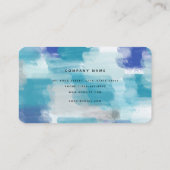 モダンターコイズ&グレーウォーター色抽象芸術アート 名刺 (裏面)