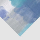 モダンターコイズ&グレーウォーター色抽象芸術アート 薄葉紙 (詳細)