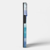 モダンターコイズ&グレーウォーター色抽象芸術アート Case-Mate iPhoneケース (裏面 / 右)