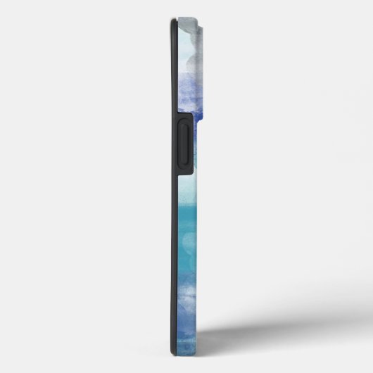 モダンターコイズ&グレーウォーター色抽象芸術アート Case-Mate iPhoneケース (裏面 / 右)
