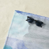 モダンターコイズ&グレーウォーター色海 ビーチタオル (インサイチュ)