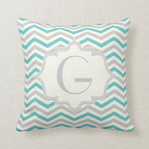 モダンターコイズ、グレー、アイボリーの山形