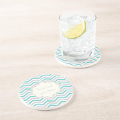 モダンターコイズ、グレー、アイボリーの山形 コースター (側面)