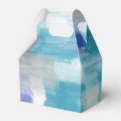 モダンターコイズ＆グレー 水彩抽象アート フェイバーボックス (裏面サイド)