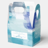 モダンターコイズ＆グレー 水彩抽象アート 現代風 フェイバーボックス (オープン)