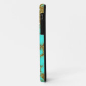 モダンターコイズ＆ゴールドストーンクリスタル 名前入り Case-Mate iPhoneケース (裏面/左)