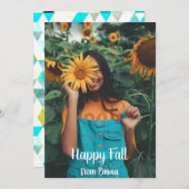 モダンターコイズ「ハッピー秋」フォトカスタム シーズンカード (正面/裏面)