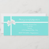 モダンターコイズ ブライダルシャワー ボックス リボン付き 招待状 (裏面)