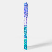 モダンターコイズ – ブルー&パープルグリッタープリント Case-Mate iPhoneケース (裏面 / 右)