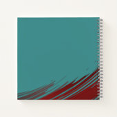 モダンターコイズ&レッドパーソナライズされたスケッチブック ノートブック (裏面)