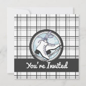 モダンタータンアイススケートパーティー 招待状 (正面)