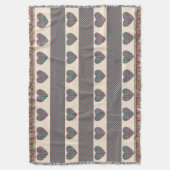 モダンタータンチェックかわいいハート赤面ピンク スローブランケット (正面縦)