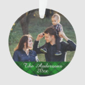 モダンタータンチェックプレカスタムイド写真両面 オーナメント (正面)