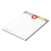 モダンタータンチェックレッドスプラッシュカスタムスクリプトモノグラム ノートパッド (回転)