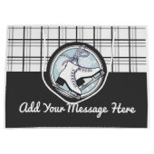 モダンタータンチェック氷スケートで滑る ラージペーパーバッグ (正面)