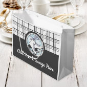 モダンタータンチェック氷スケートで滑る ラージペーパーバッグ