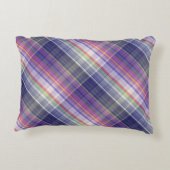 モダンタータンチェック紫タン格子模様。 アクセントクッション (裏面)