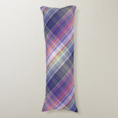 モダンタータンチェック紫タン格子模様。 ボディピロー (正面縦)