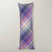 モダンタータンチェック紫タン格子模様。 ボディピロー (裏面 (縦))