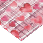 モダンタータンチェック赤いハートパターン テーブルクロス (アングル)