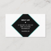 モダンダイヤエレガントモンドプロフェッショナルブラックティール（緑がかった色） 名刺 (裏面)