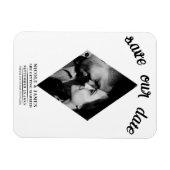 モダンダイヤミニマルモンド写真ウェディング日付を保存 マグネット (横)